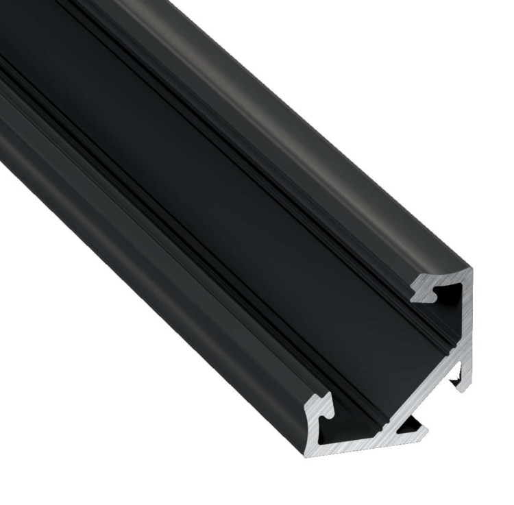 Profil LED Czarny Rogowy Narożny 3m 300cm Nawierzchniowy Premium B Lumines