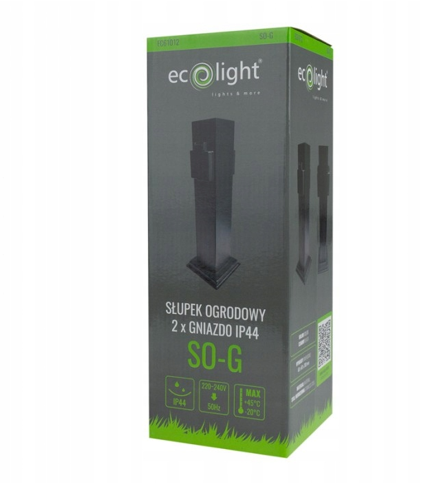 Słupek Elektryczny Ogrodowy Stojący 2x gniazdo Hermetyczne 230V