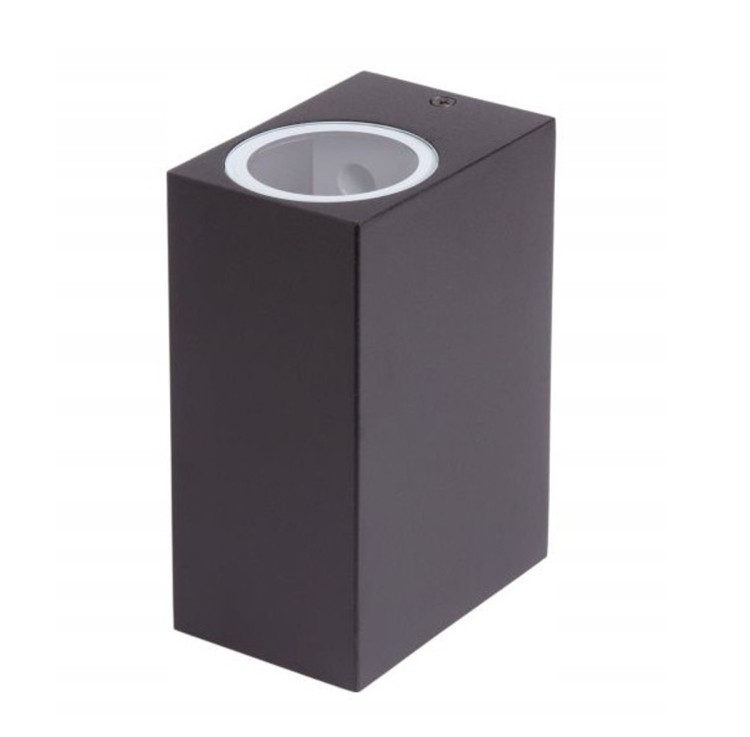 Lampa Kinkiet Ogrodowy Elewacyjna Zewnętrzna 2x GU10 Aluminiowa Czarna IP44