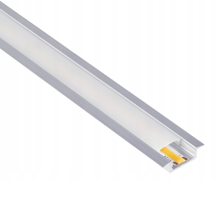 Profil Aluminiowy Wpuszczany Podtynkowy LED Anodowany 2m Zestaw Z Kloszem