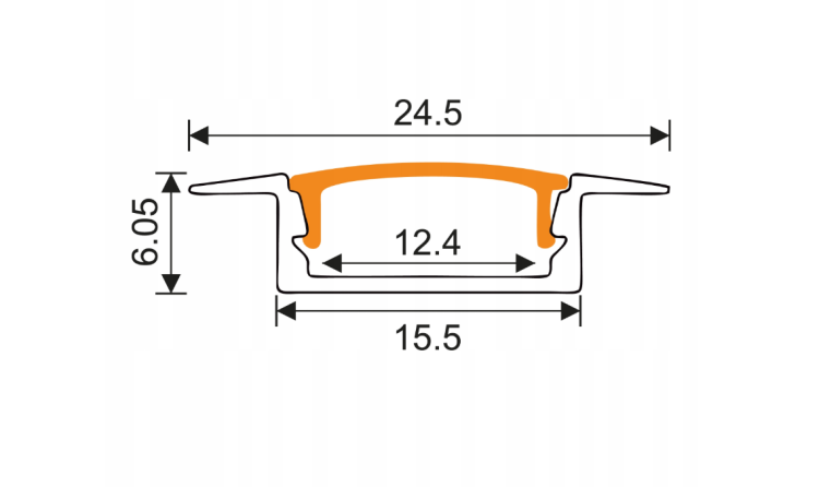Profil Aluminiowy Wpuszczany Podtynkowy LED Anodowany 2m Zestaw Z Kloszem