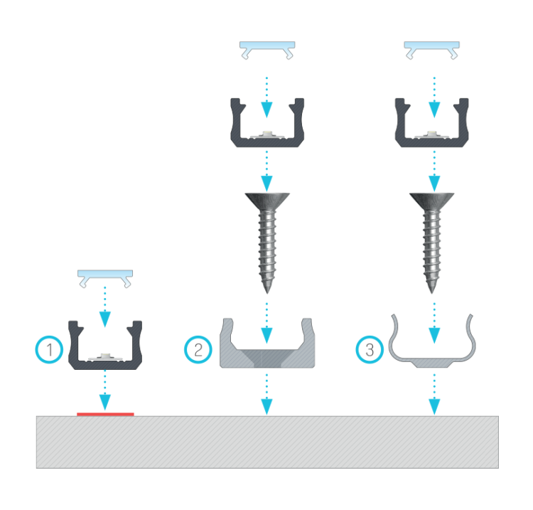 Profil LED LUMINES typ X czarny anodowany 3 m