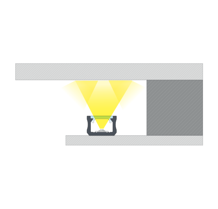 Profil LED LUMINES typ X czarny anodowany 3 m