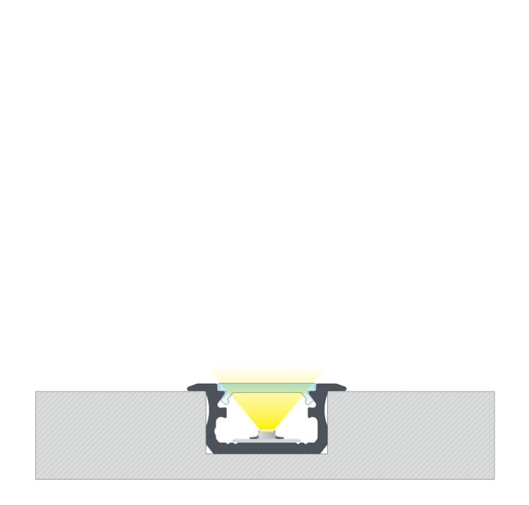 Profil LED LUMINES typ B srebrny anodowany wpuszczany 3m