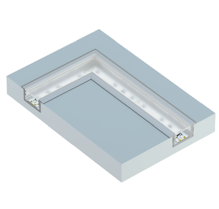 Profil LED LUMINES typ B srebrny anodowany wpuszczany 3m