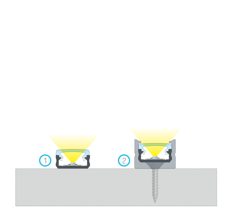 Profil LED LUMINES typ D srebrny anoda 3 m