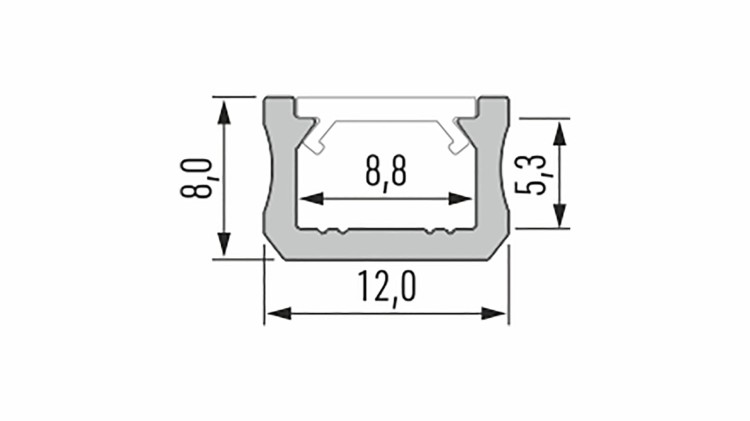 Profil LED LUMINES typ X srebrny anod. 3 m