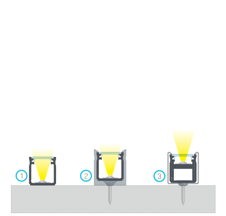 Profil LED LUMINES typ Y srebrny anodowany 3 m