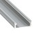 Profil LED Srebrny 3m 300cm Nawierzchniowy Natynkowy Premium Typ D Lumines