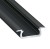 Profil LED Czarny Anodowany 3m 300cm Wpuszczany Aluminiowy Typ Z LUMINES