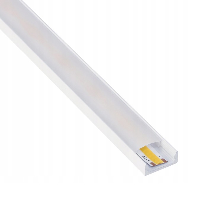 Profil Aluminiowy LED Natynkowy Biały 2m + Klosz Mleczny Zestaw Do Taśm