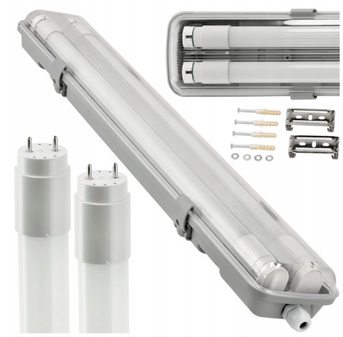 Oprawa Hermetyczna 120cm lampa + 2x Świetlówki LED Wodoszczelna 6000K Zimna