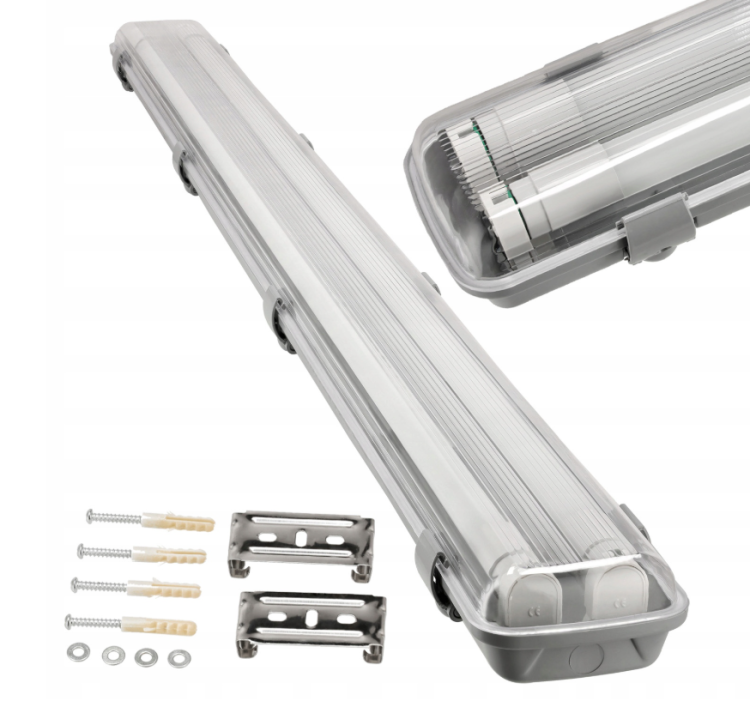 Oprawa Hermetyczna 120cm lampa + 2x Świetlówki LED Wodoszczelna 6000K Zimna