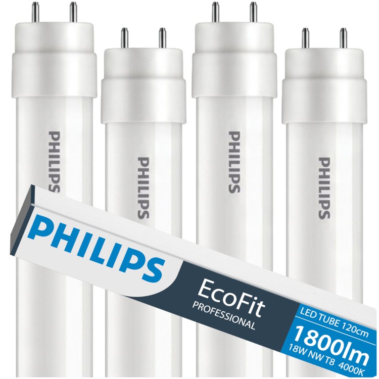 4x Tuba LED Świetlówka 120cm 17,5W 4000 EcoFit 1800lm