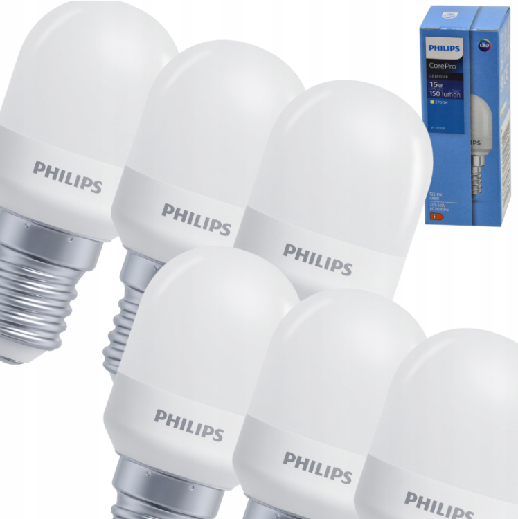 ZESTAW 6x Żarówka LED E14 1,7W = 15W 150lm T25 2700K Ciepła Do Lamp Lodówki AGD