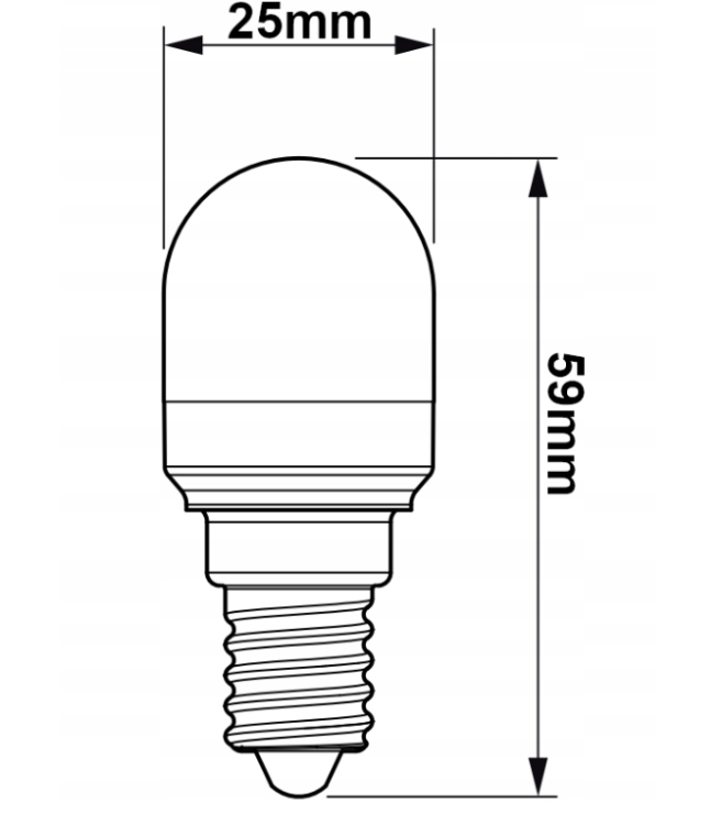 ZESTAW 6x Żarówka LED E14 1,7W = 15W 150lm T25 2700K Ciepła Do Lamp Lodówki AGD