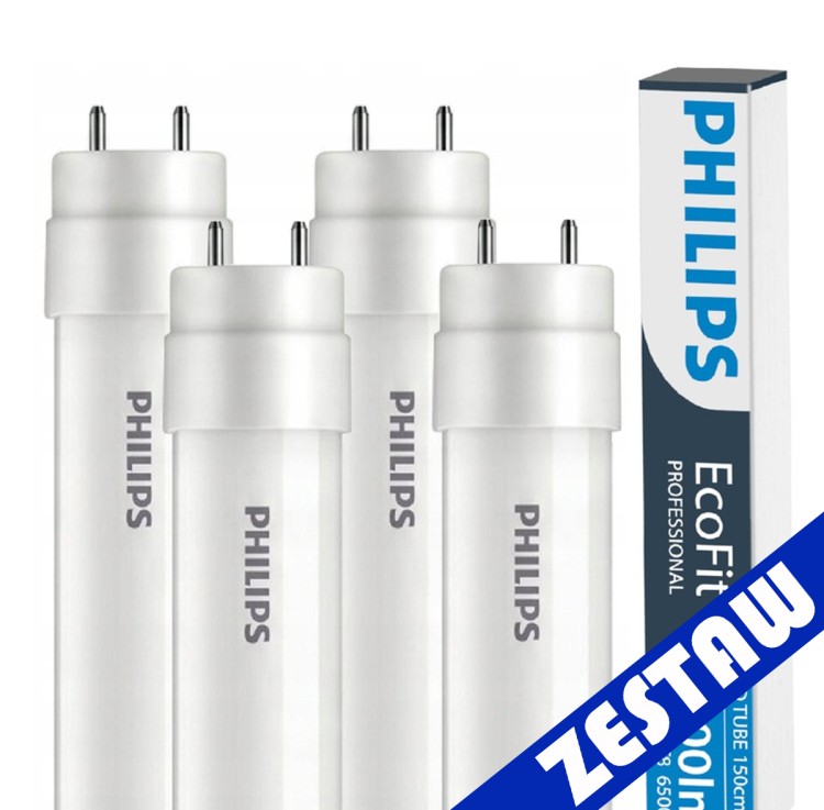 ZESTAW 4x Philips Tuba Świetlówka LED 150cm 23W = 64W 2300lm 6500K 20000h EcoFit