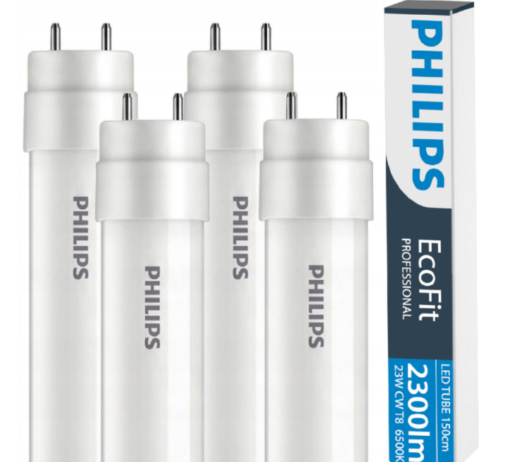 ZESTAW Philips Oprawa Hermetyczna Lampa LED 4x 150cm +8x Tuby Świetlówki 46W 6500K