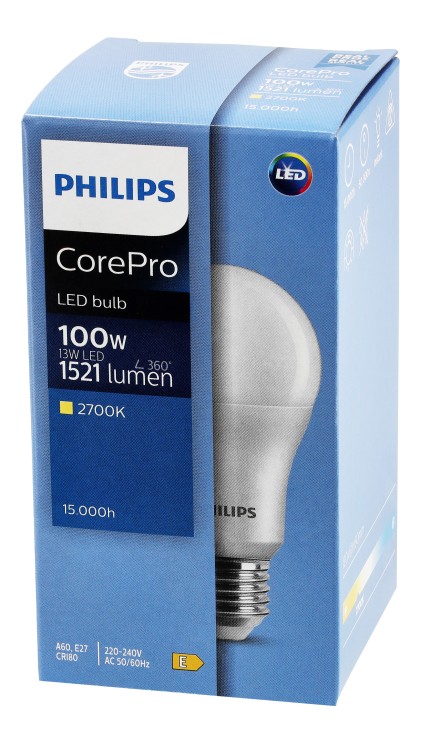 5x Żarówka LED E27 PHILIPS 13W = 100W 1521lm Barwa 2700k Premium A60 Zestaw