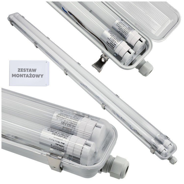 Oprawa Hermetyczna Philips 128cm + 2x Świetlówki LED Wodoszczelna Do Garażu