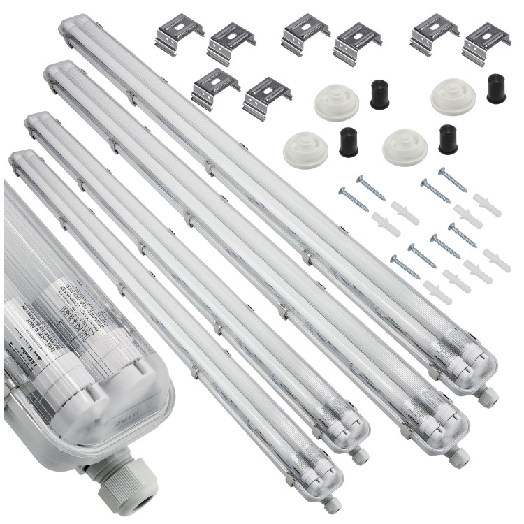 4x Oprawa Hermetyczna Philips 128cm + 8x Świetlówki LED Wodoszczelna Do Garażu