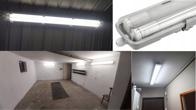 2x Oprawa Hermetyczna 120cm lampa + świetlówki LED CW