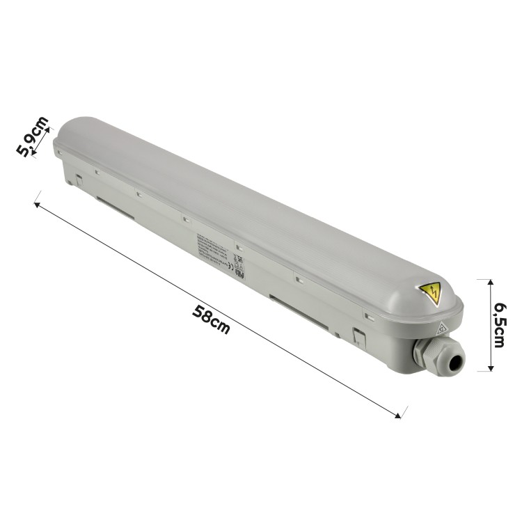 4x Oprawa Hermetyczna PILA 60cm 18W 4000K 2000lm IP65