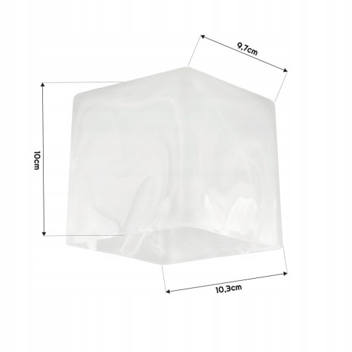 Klosz Szklany Do Lampy Sufitowej Biurkowej Żyrandola Kostka Biała Mleczna