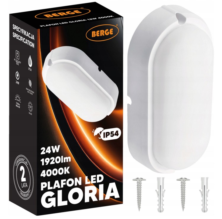 Plafon LED natynkowy 24W -biały neutralny