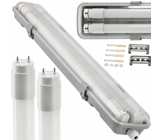 Zestaw Oprawa Hermetyczna LED 120cm + 2x Tuba Świetlówki G13 PREMIUM 4860lm MOCNE