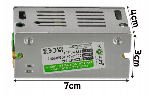Zasilacz LED SLIM 15W 12V IP20 220-240V AC IP20 Do Taśmy LED