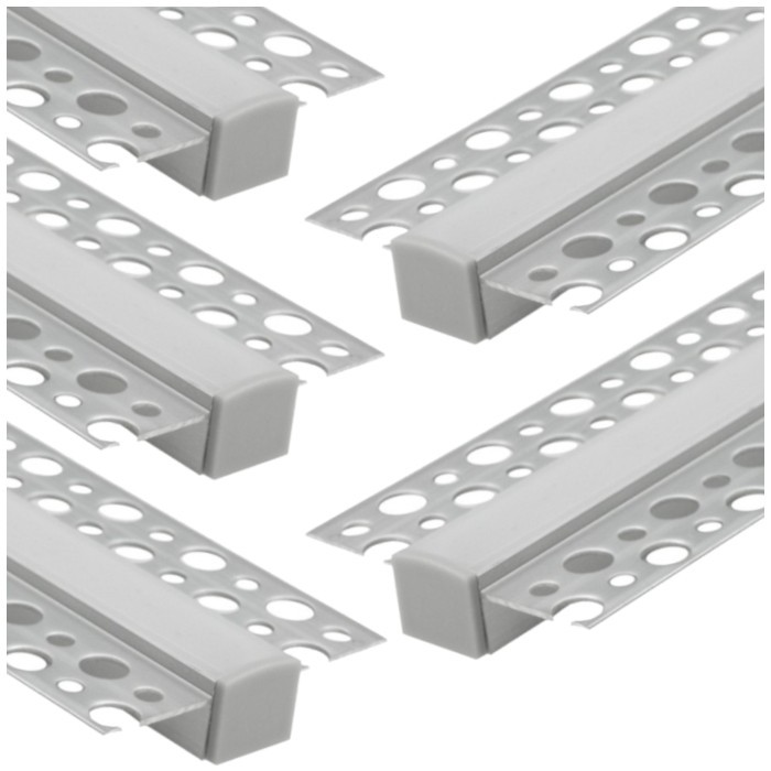 5x Profil LED Do Regips Aluminiowy Płyt Gipsowych Wpuszczany 3m Anodowany