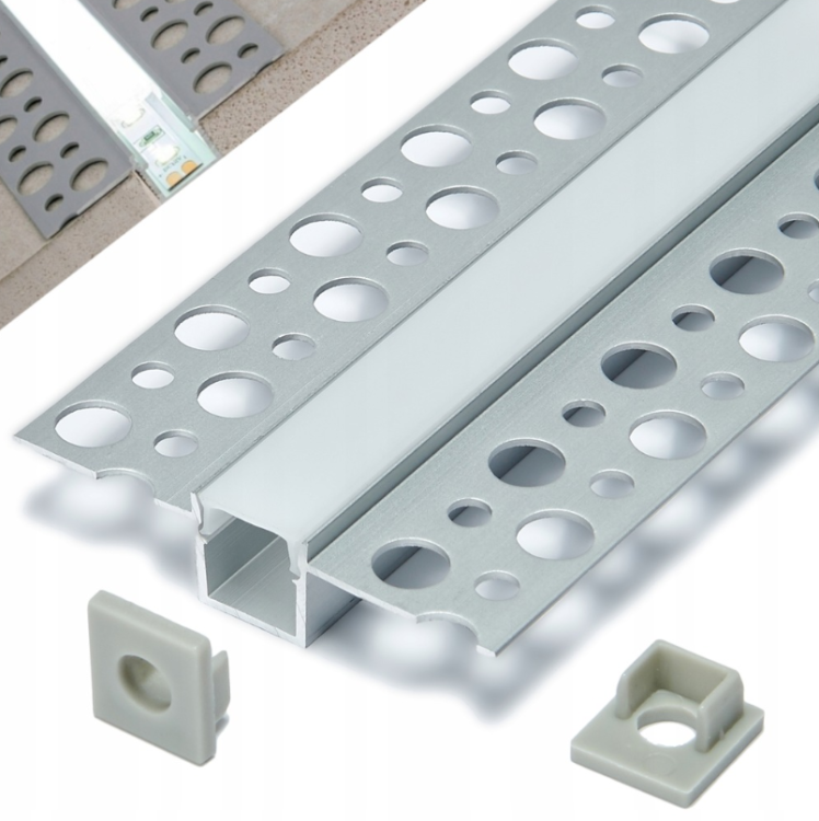 5x Profil LED Do Regips Aluminiowy Płyt Gipsowych Wpuszczany 3m Anodowany