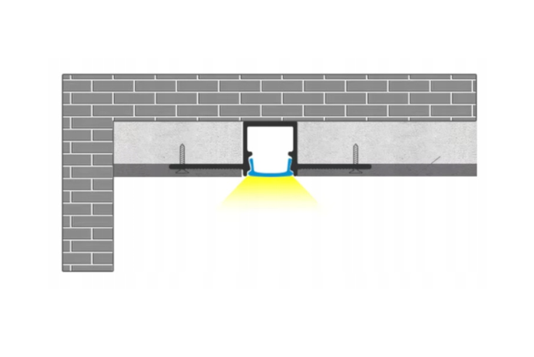 5x Profil LED Do Regips Aluminiowy Płyt Gipsowych Wpuszczany 3m Anodowany