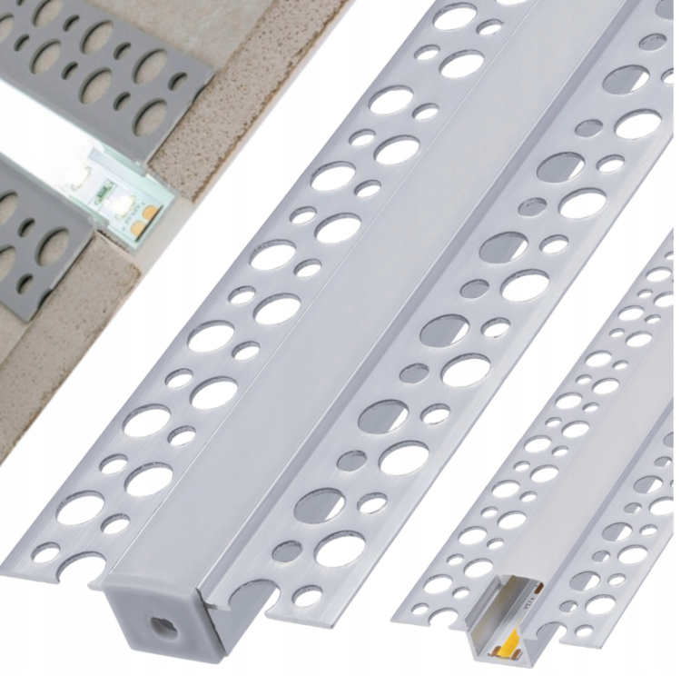 5x Profil LED Do Regips Aluminiowy Płyt Gipsowych Wpuszczany 3m Anodowany