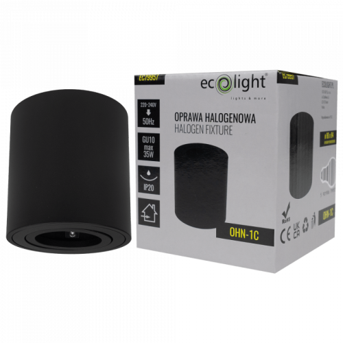 Oprawa Halogenowa OHN-1C N/T OKRĄG IP20 CZARNA