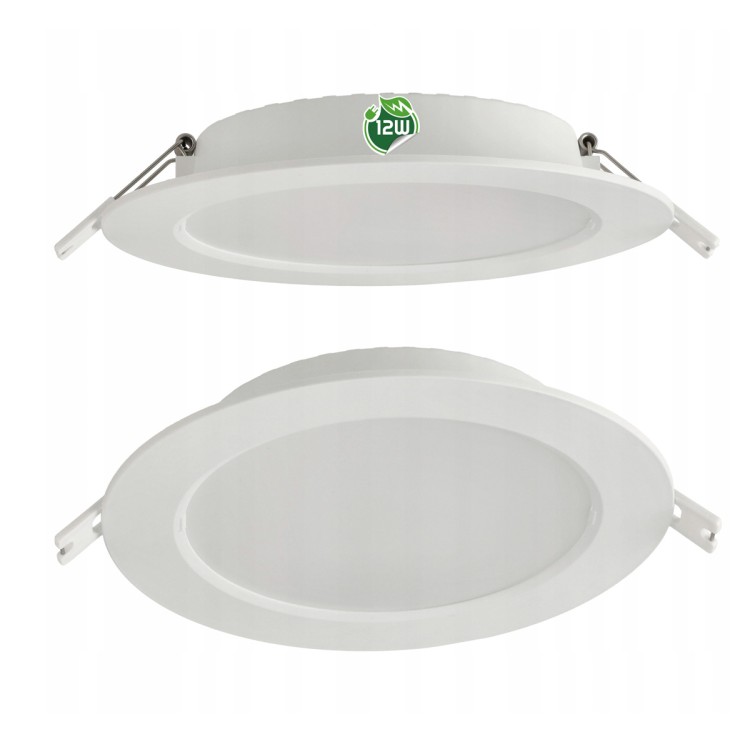 Panel Plafon Sufitowy LED Podtynkowy Wpuszczany Okrągły 12W 1200lm Biały