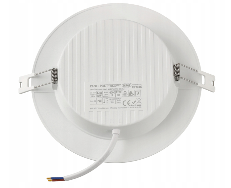 Panel Plafon Sufitowy LED Podtynkowy Wpuszczany Okrągły 12W 1200lm Biały