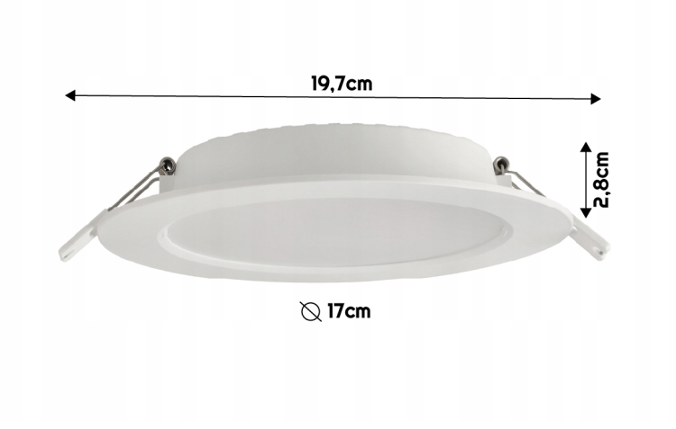 Panel Plafon Sufitowy LED Podtynkowy Wpuszczany Okrągły 12W 1200lm Biały