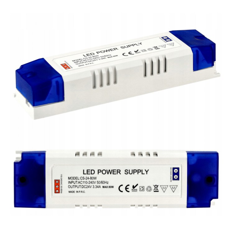 Zasilacz LED meblowy 24V - 80W - 3,33A - IP20