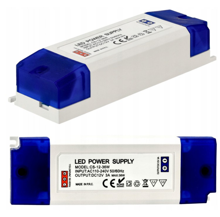 Zasilacz LED meblowy 12V - 36W - 3A - IP20