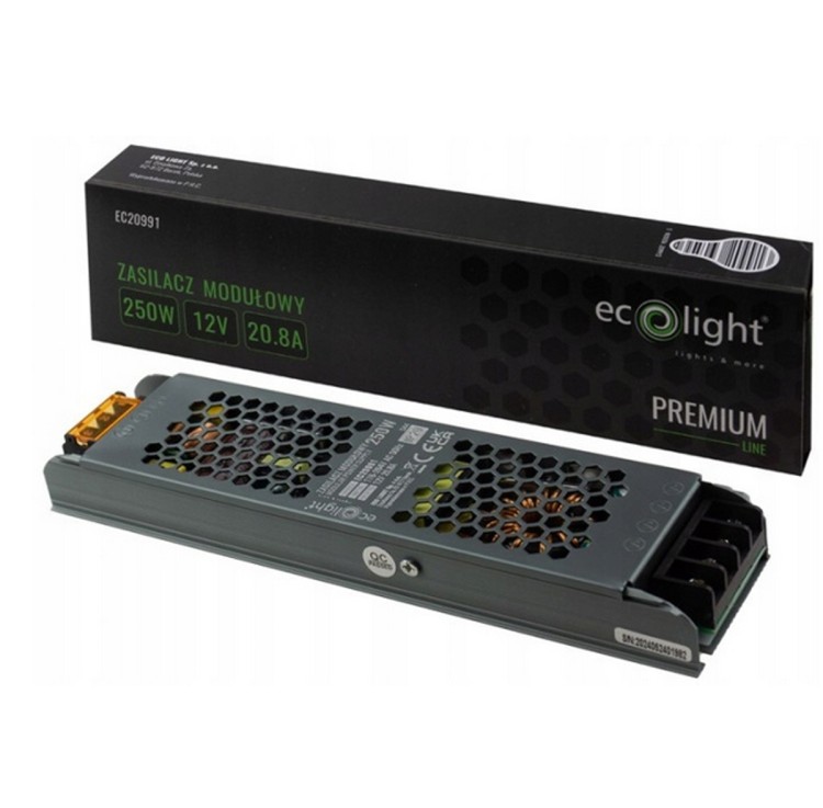 Zasilacz LED slim IP20 - 12V - 21A - 250W - Premium Line