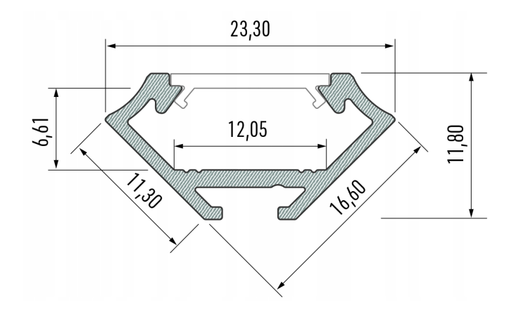 5x Profil LED Surowy Rogowy Narożny 3m 300cm Nawierzchniowy Premium B Lumines