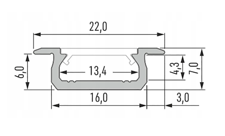 5x Profil LED Srebrny Anodowany 3m 300cm Wpuszczany Aluminiowy Typ Z LUMINES
