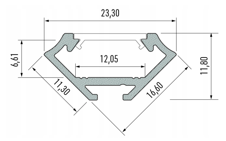 5x Profil LED Czarny Rogowy Narożny 3m 300cm Nawierzchniowy Premium B Lumines