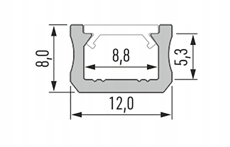 5x Profil LED Surowy Powierzchniowy 3m 300cm Natynkowy Premium Typ X Lumines