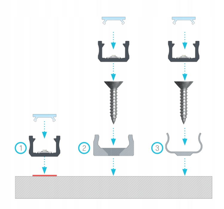 5x Profil LED Surowy Powierzchniowy 3m 300cm Natynkowy Premium Typ X Lumines