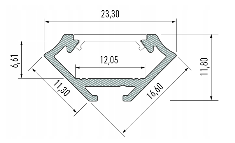 5x Profil LED Surowy Rogowy Narożny 3m 300cm Nawierzchniowy Premium B Lumines