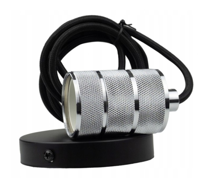 Lampa sufitowa wisząca LOFT E27 - 2M - chromowana srebrna