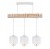 Lampa sufitowa wisząca LED drewniana belka 3xE27 loft kostka mleczna -biała